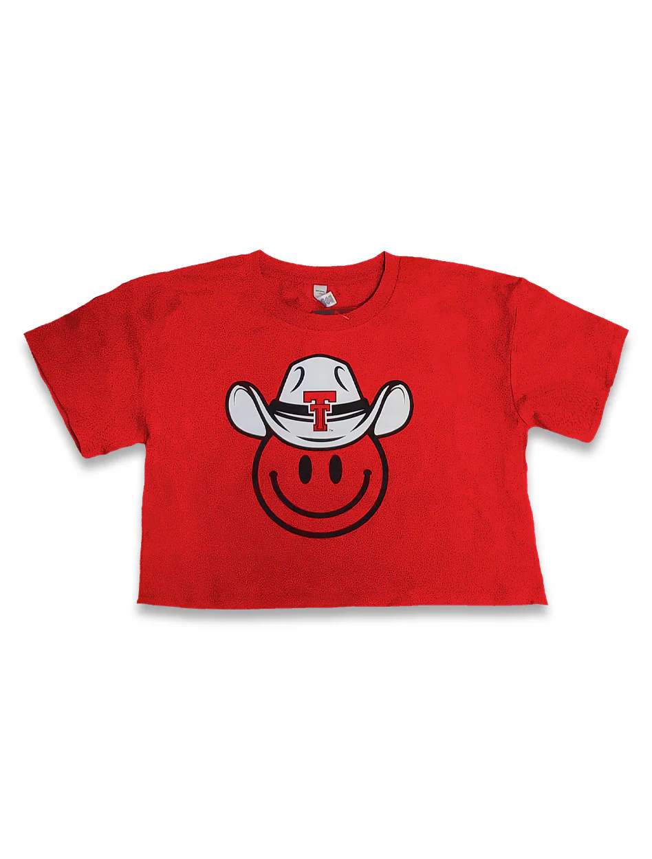 Texas Tech "Cowboy Up" Short Sleeve Crop Top