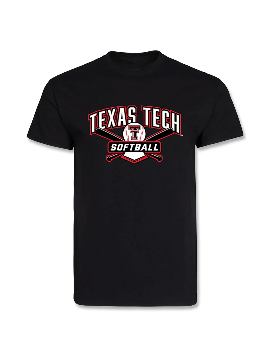 Texas Tech "Cross Bats" SOFTBALL YOUTH Athletic Fabric T-Shirt