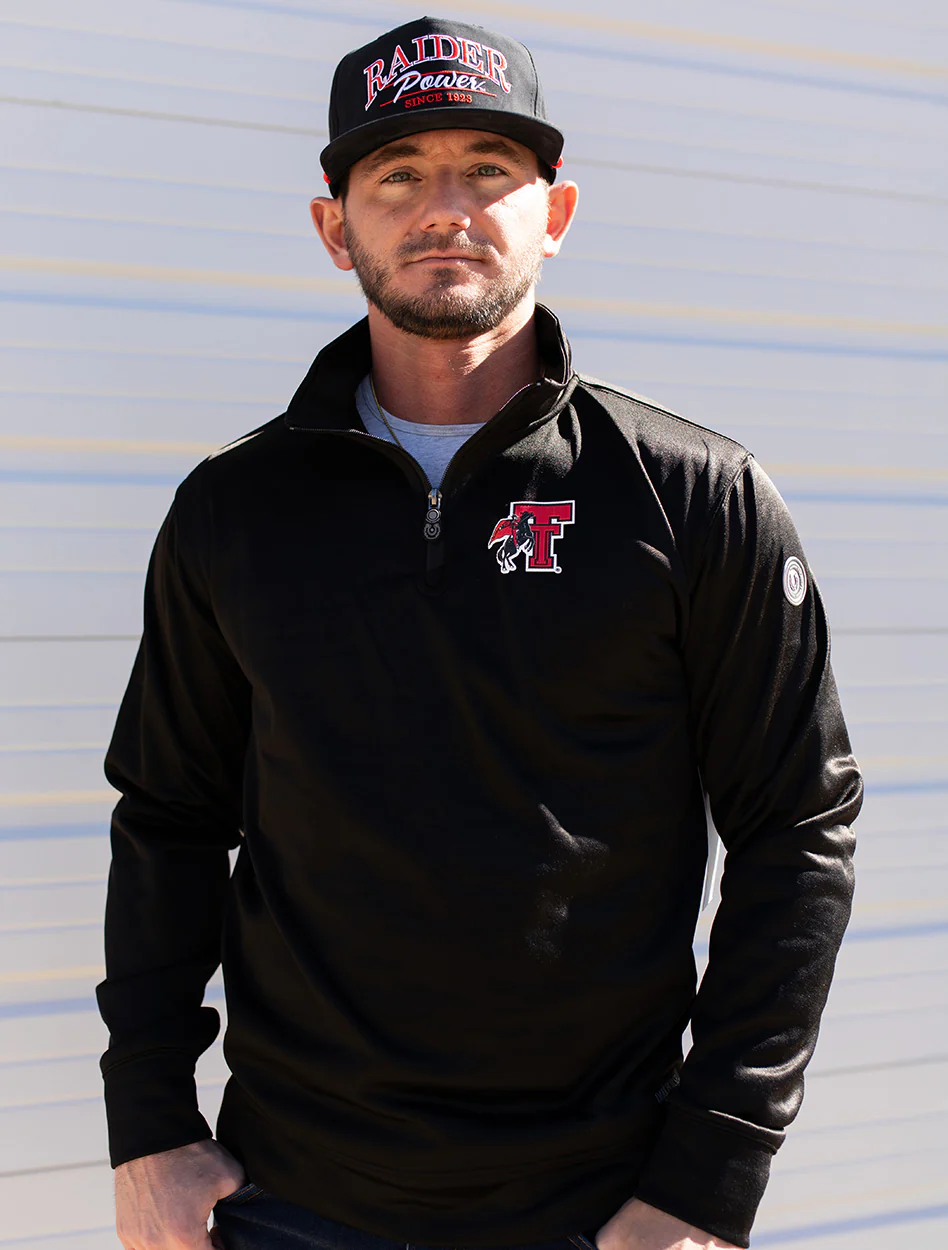 Texas Tech Dark Horse Essentials "Throwback Rearing Rider" 3.0 Quarter-Zip Pullover - Image 3