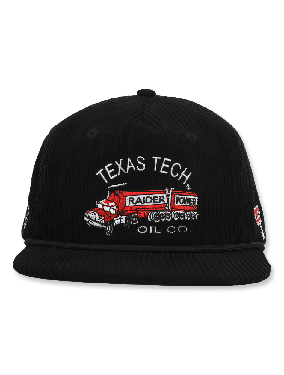 Texas Tech Dark Horse "Oil Co." Black Corduroy Snapback Cap - Image 2
