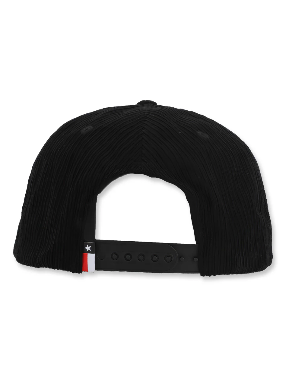 Texas Tech Dark Horse "Oil Co." Black Corduroy Snapback Cap - Image 4