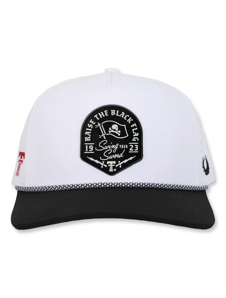 Texas Tech Dark Horse Leach Era "Raise The Flag PVC" White Sport SB Cap - Image 2