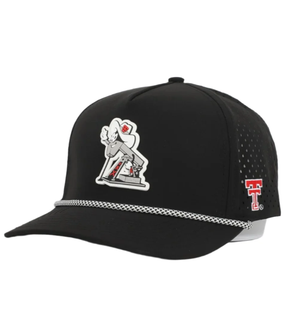 Texas Tech Dark Horse RP "Throwback Jack" PVC Black Sport Snapback Cap