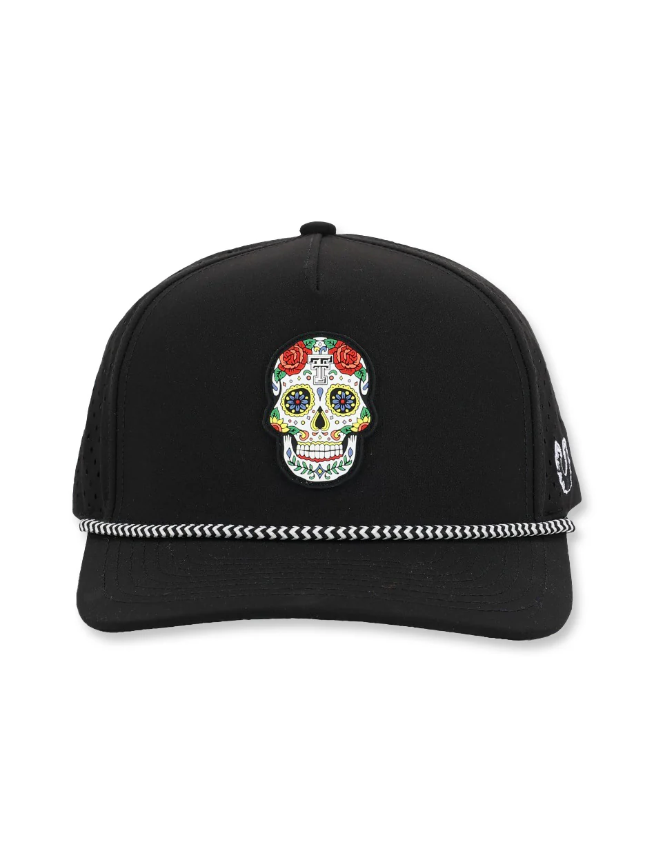 Texas Tech Dark Horse "Sugar Skull" PVC Black Sport Snapback Cap - Image 2