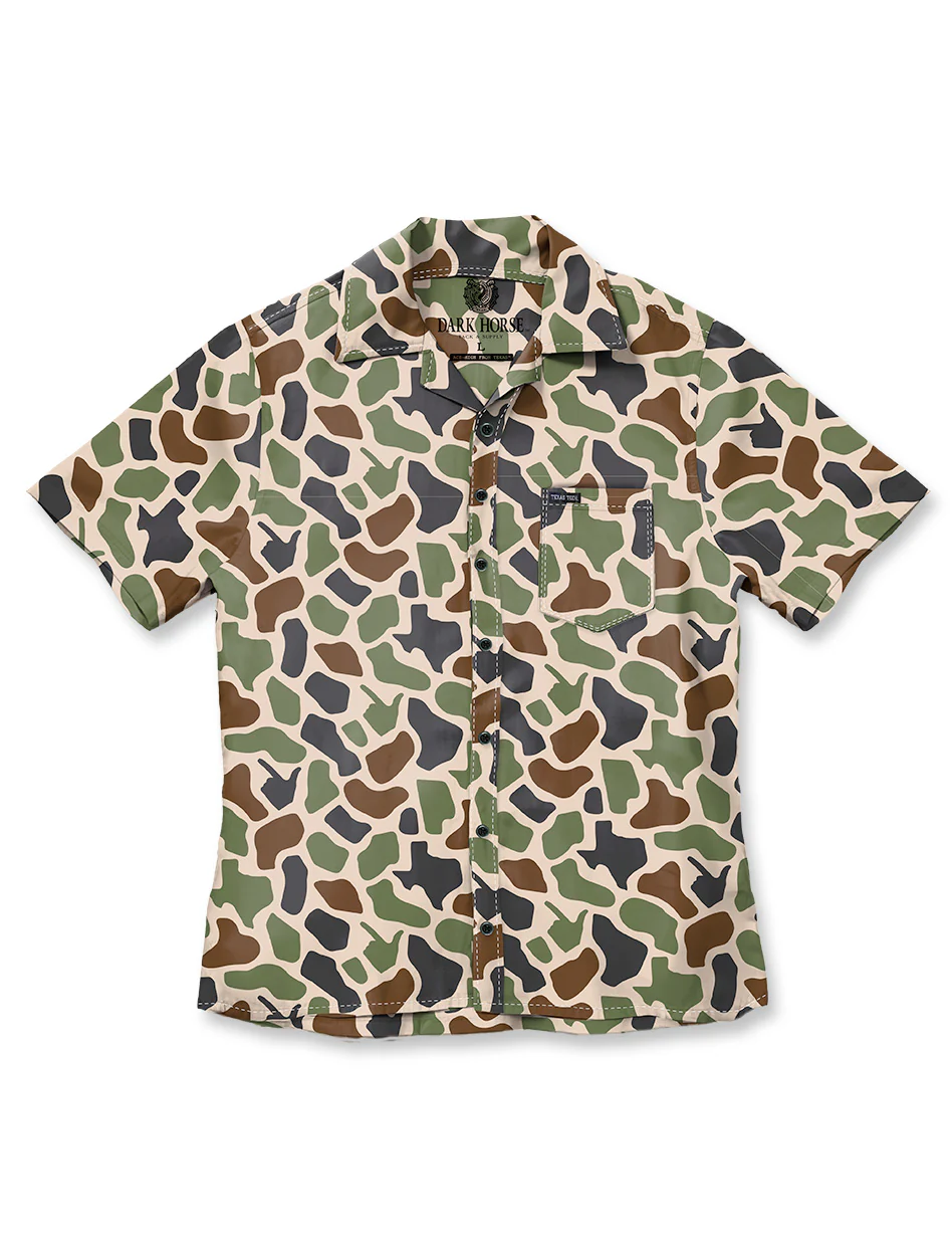 Texas Tech Dark Horse "The Hunt" Camo MEN'S Button Up Shirt - Image 2