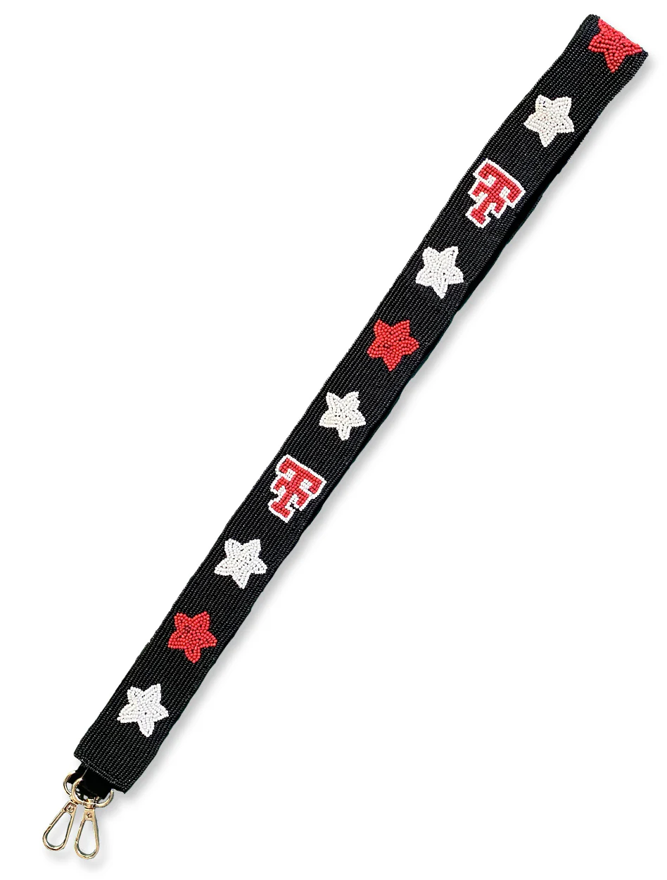 Texas Tech Dark Horse "Throwback Stars" Black Beaded Purse Strap - Image 2