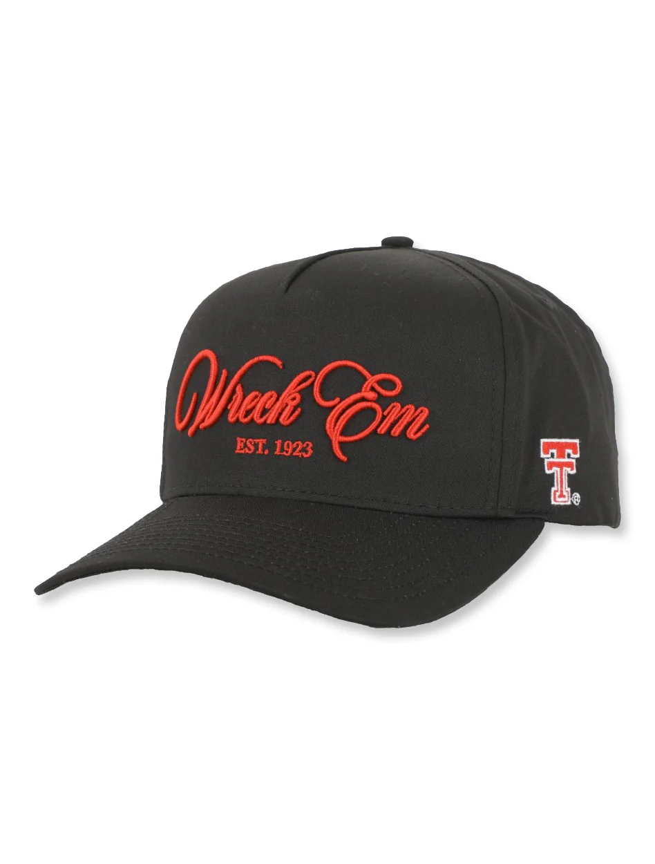 Texas Tech Dark Horse "Wreck'Em Script" Black Snapback Cap