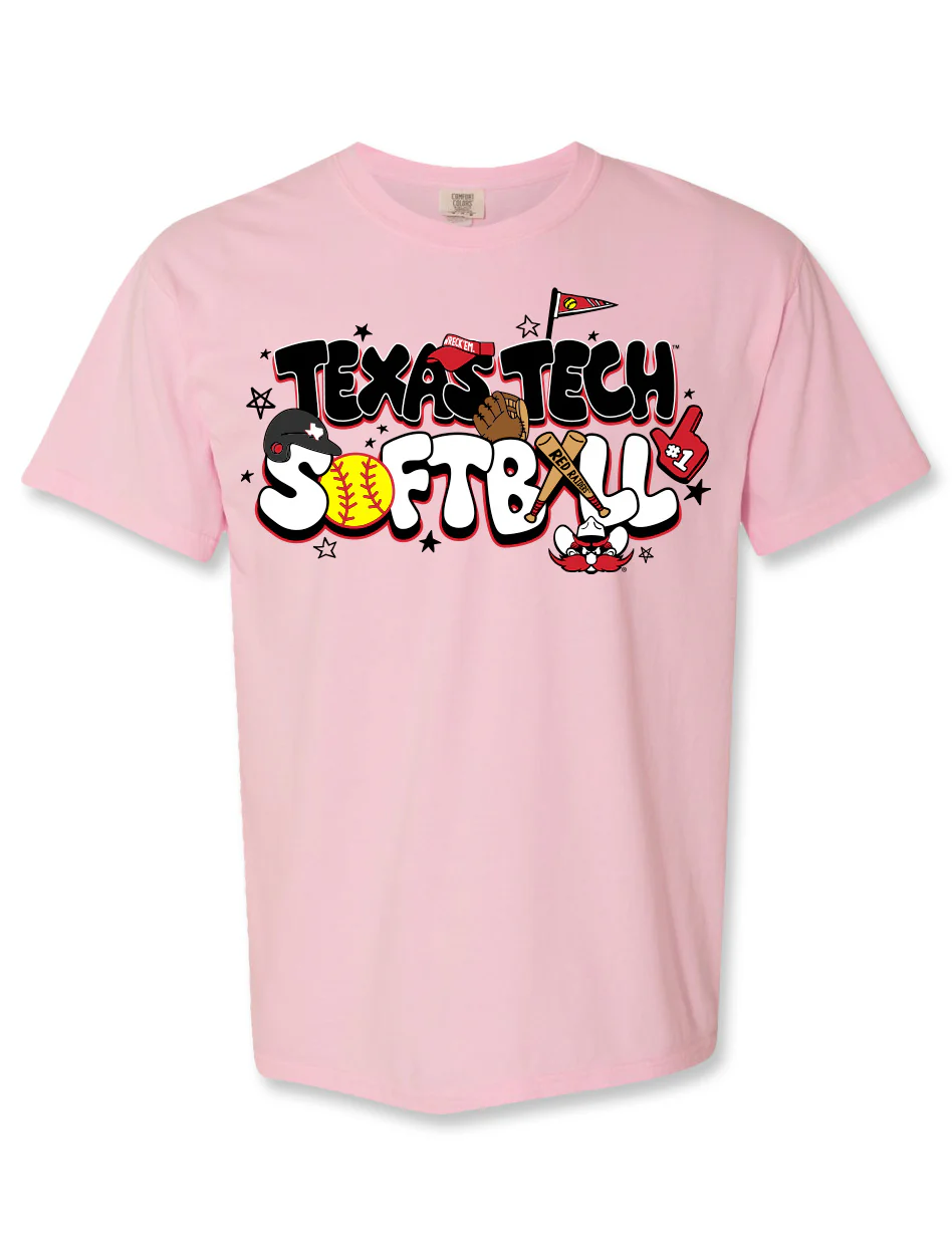 Texas Tech "Double Bubble" Softball Short Sleeve WOMEN'S T-Shirt