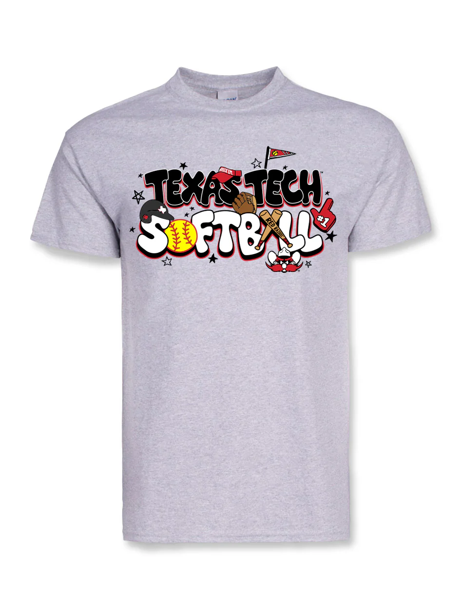 Texas Tech "Double Bubble" Softball Short Sleeve WOMEN'S T-Shirt - Image 2