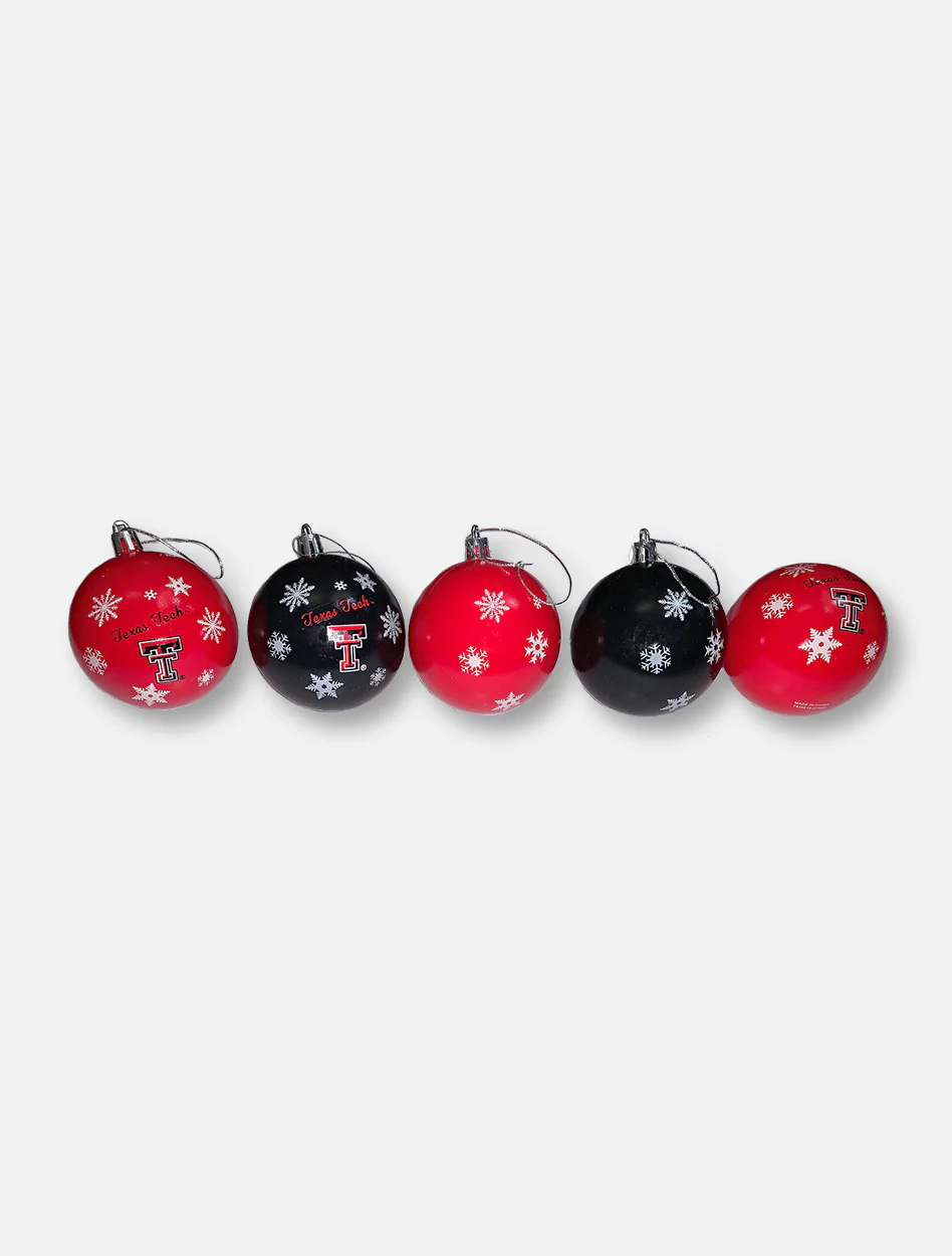 Texas Tech Double T 5-Pack Shatterproof Ornament Set