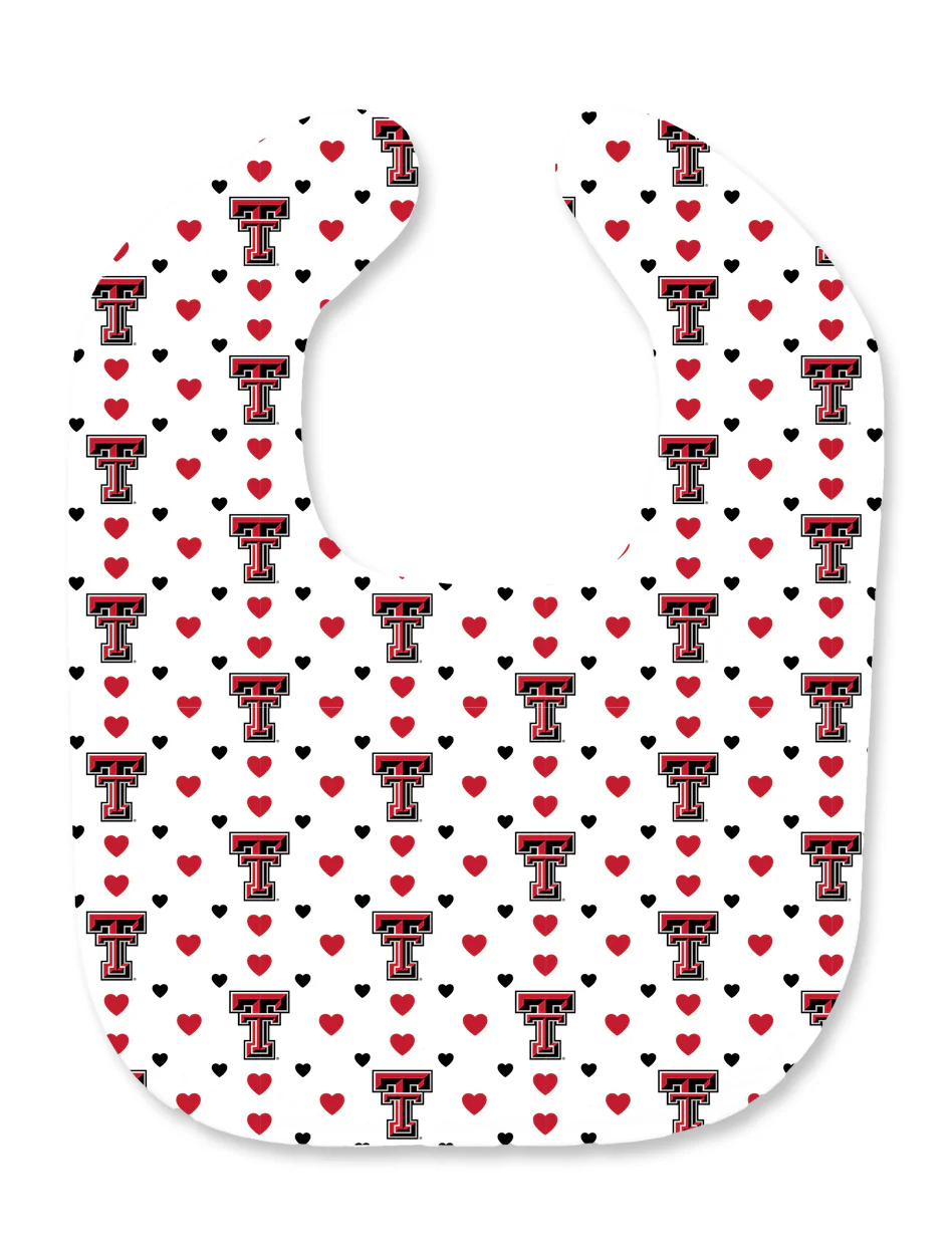 Texas Tech Double T and Hearts All Over Bib
