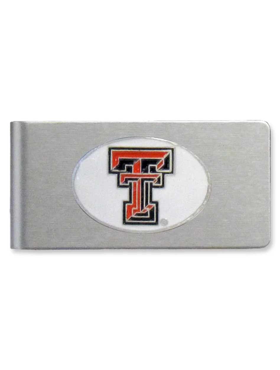 Texas Tech Double T Brushed Metal Money Clip