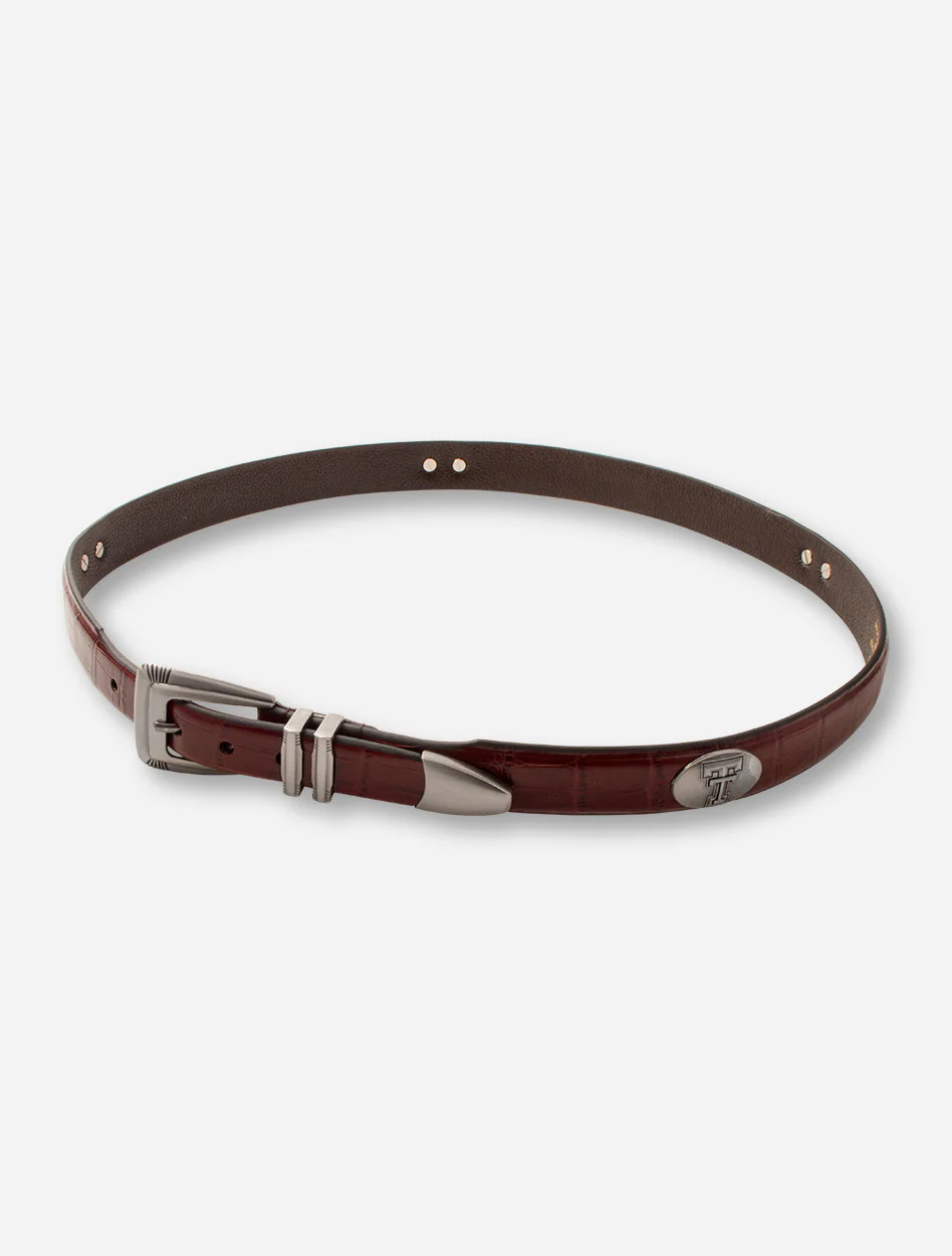 Texas Tech Double T Conchos Crocodile Belt - Image 2