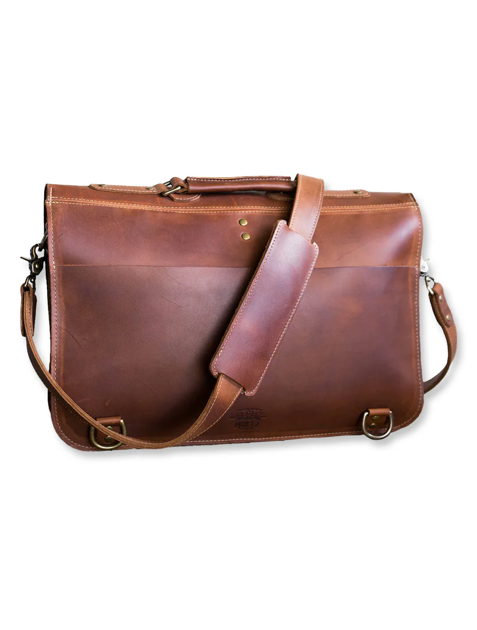 Texas Tech Holtz Double T Full Grain Leather "Truly One of a Kind" Converts from Messenger Bag/ Mens Briefcase/Backpack - Image 2