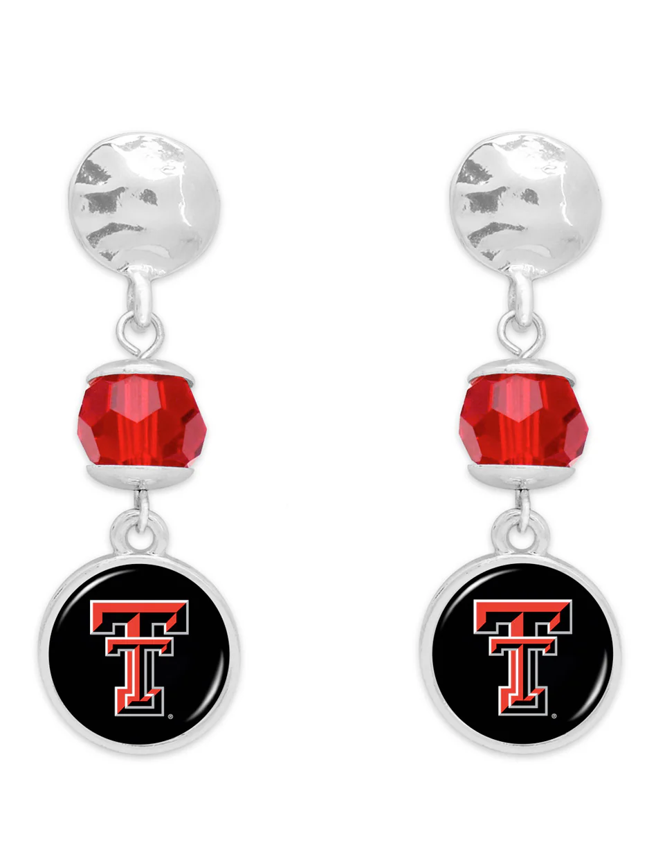 Texas Tech Double T "Ivy" Dangle Rhinestone Earrings