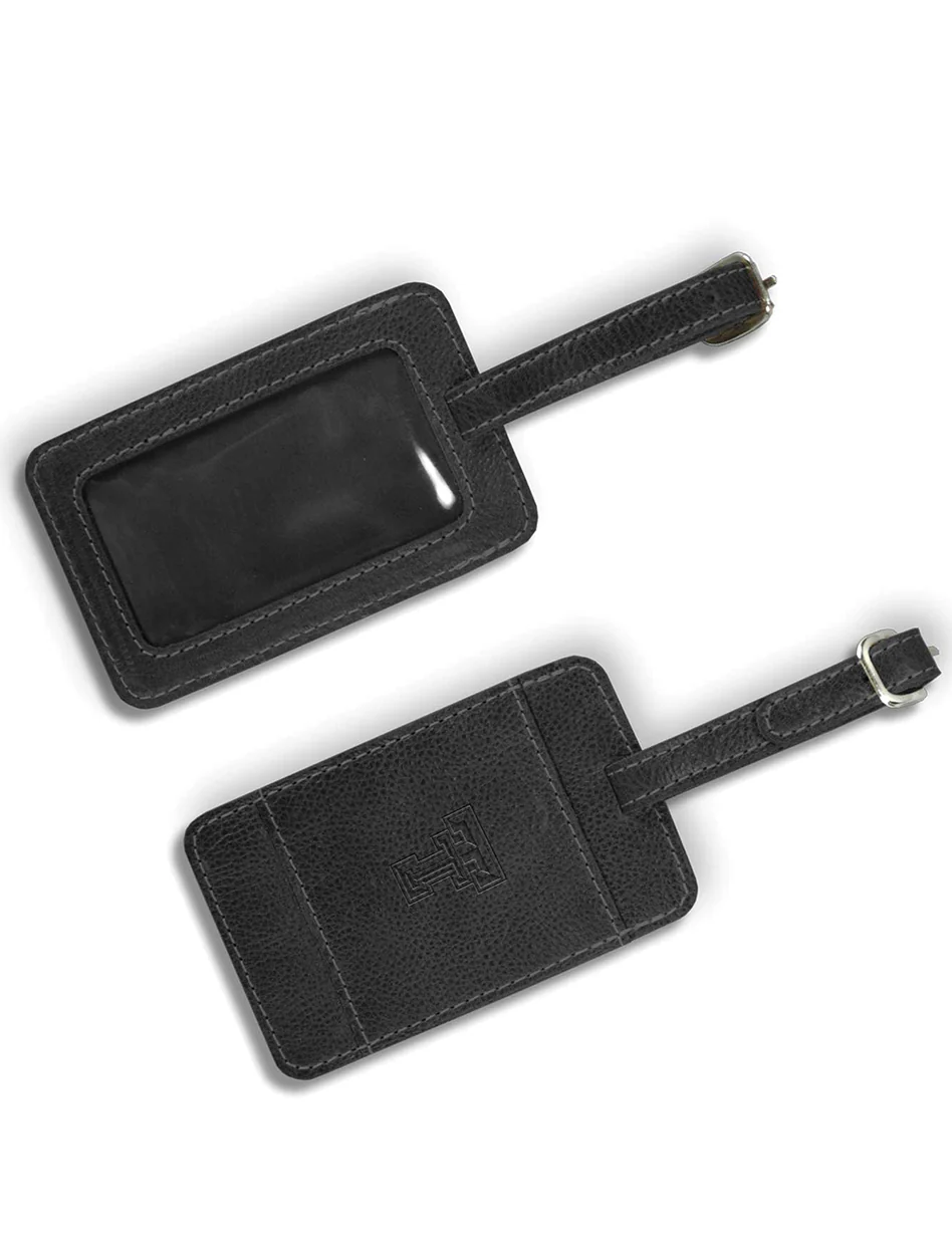Texas Tech Double T Leather Luggage Tag - Image 2