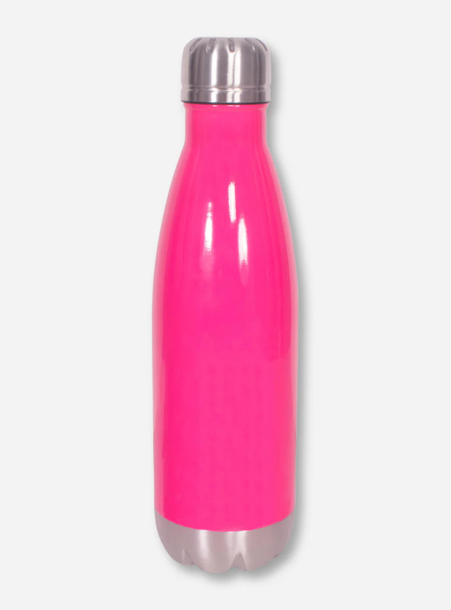 Texas Tech Double T Twist on Stainless Steel Neon Pink Water Bottle - Image 2