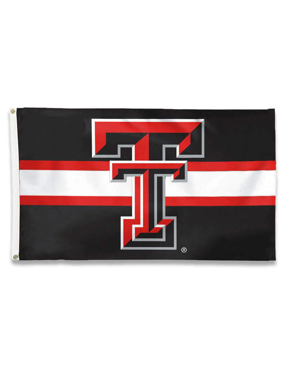 Texas Tech Double T w/ Horizontal Stripes 3'x5' Deluxe Flag