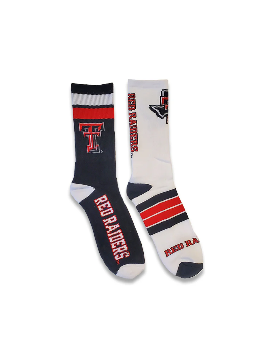 Texas Tech "Duo Pride and Double T" YOUTH 2 Pack Crew Socks
