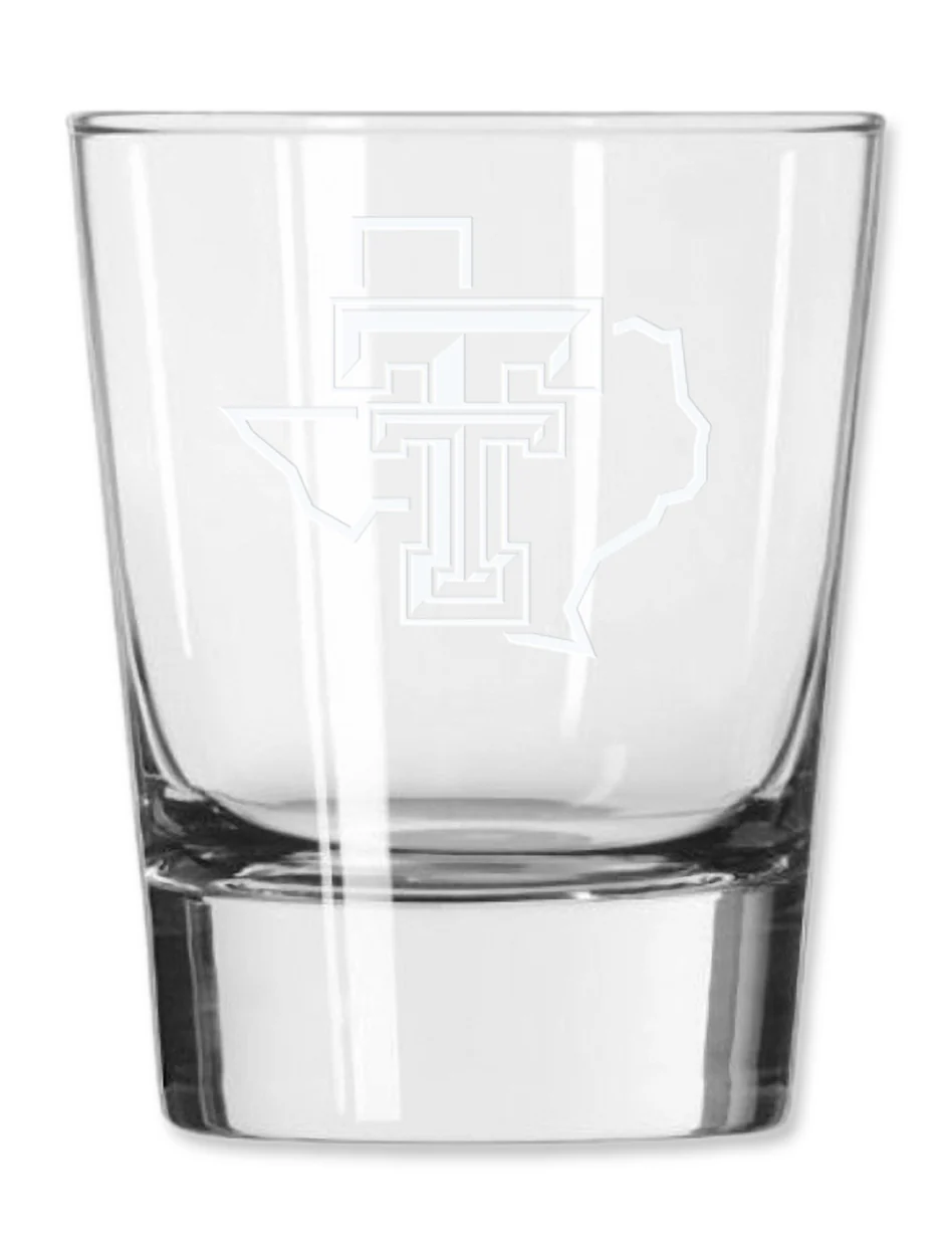 Texas Tech Etched Pride Logo "Geo" Double Old Fashion Glassware