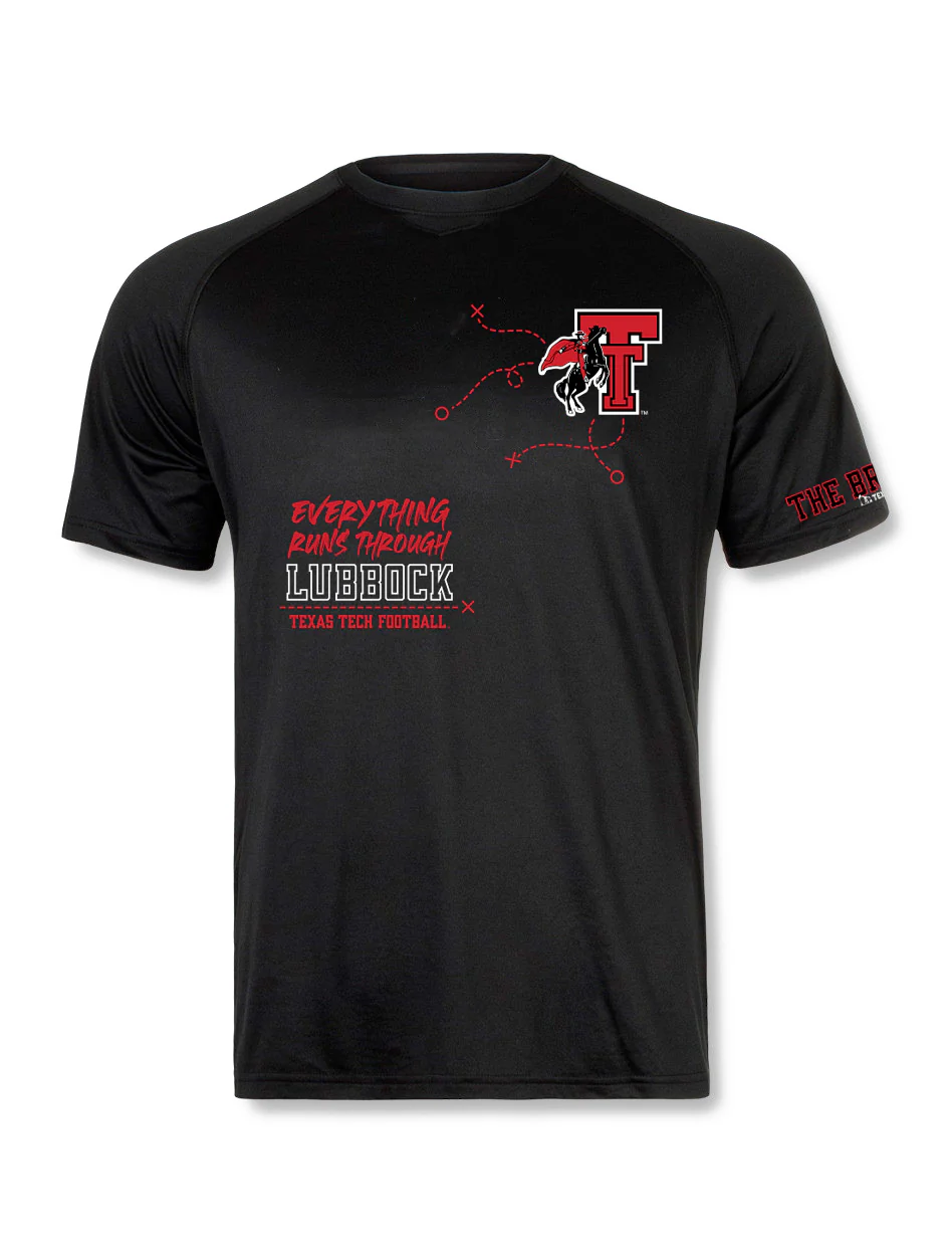 Texas Tech "Everything Runs Through Lubbock" Athletic Black T-Shirt - Image 2
