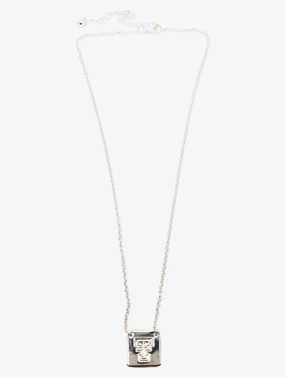 Texas Tech "Felicity" Double T on Square Charm Necklace