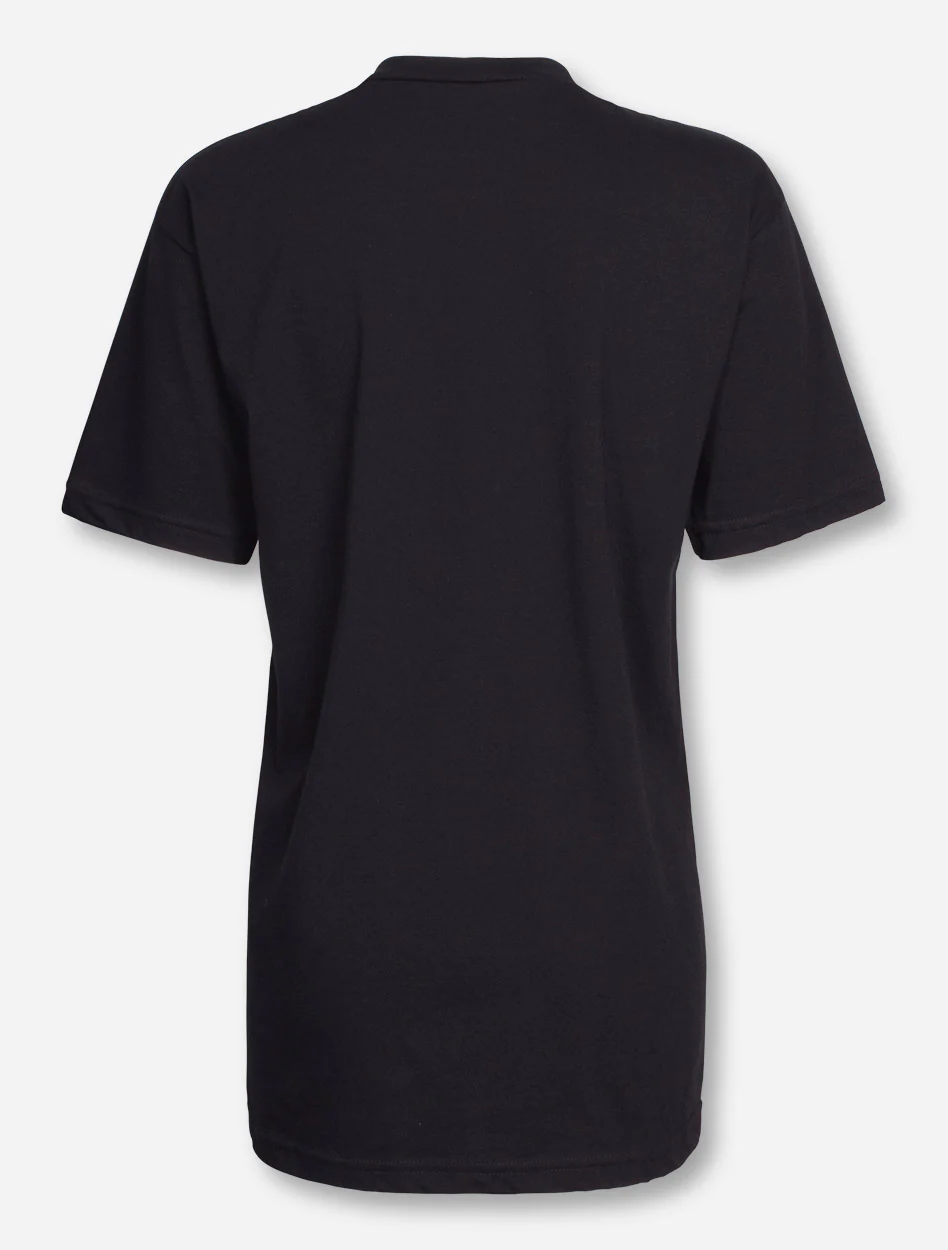 Texas Tech Glitter Football Tab on V Neck T-Shirt - Image 2
