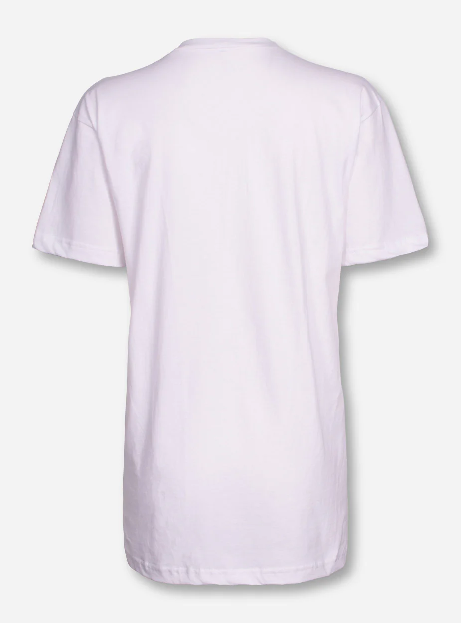 Texas Tech Glitter Football Tab on V Neck T-Shirt - Image 4