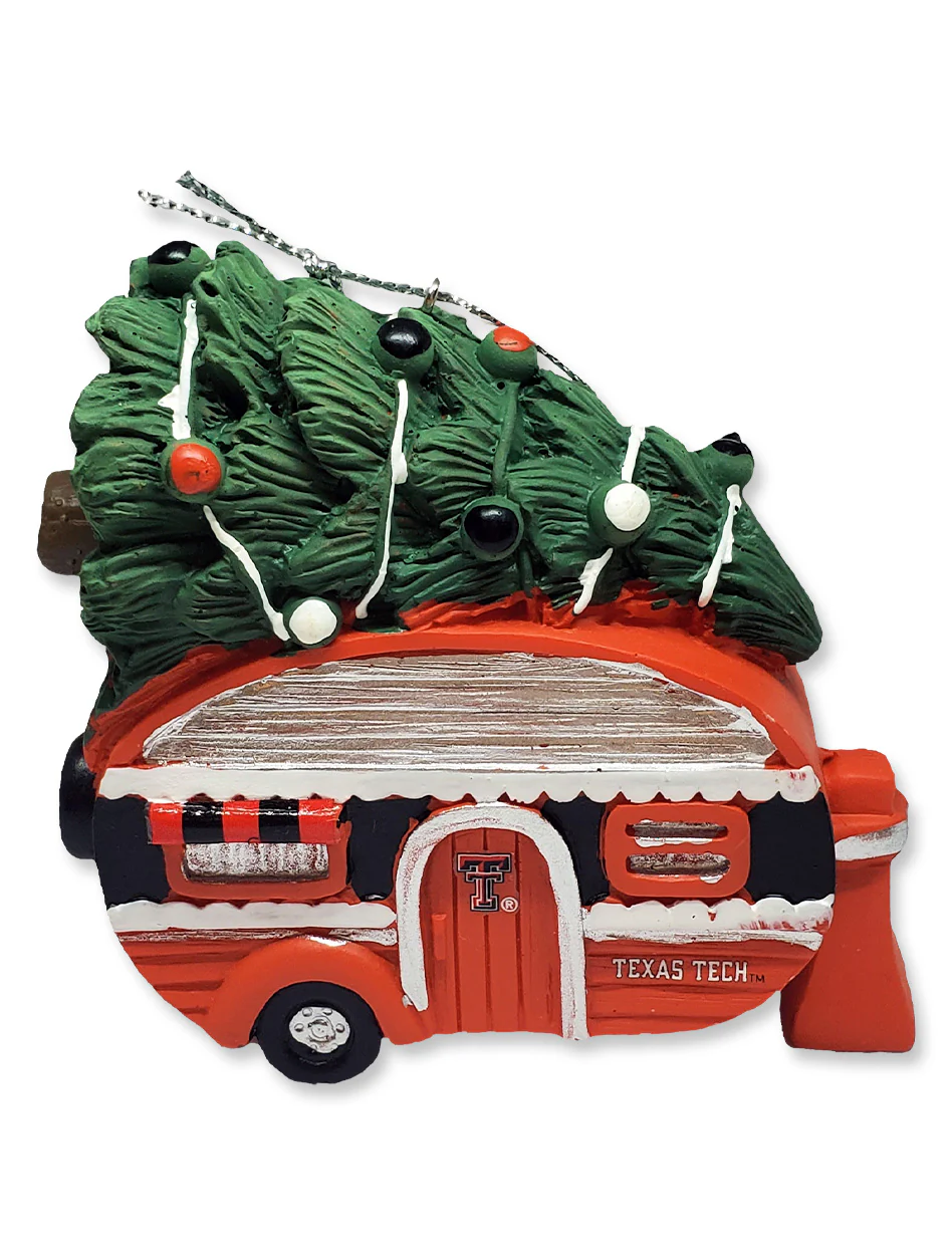 Texas Tech "Holiday Camper w/ Tree" Ornament
