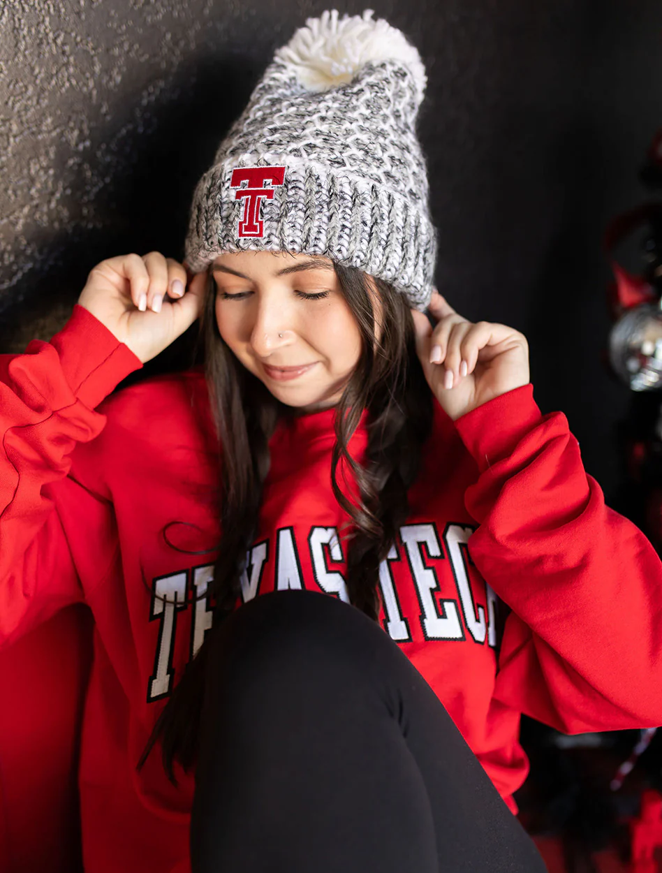 Texas Tech Honeycomb Throwback Pom Pom Beanie