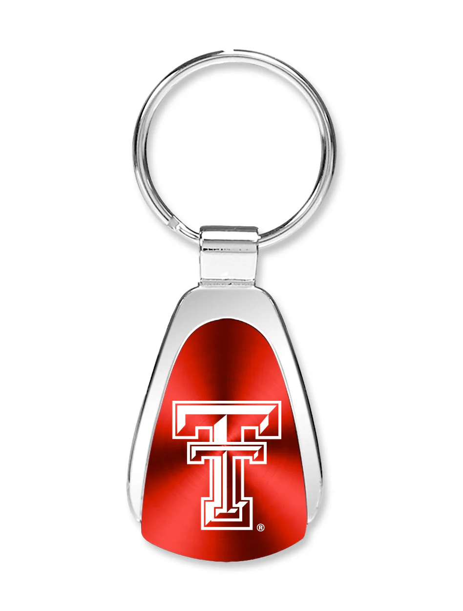 Texas Tech Laser Engraved Double T on Black Keychain - Image 2
