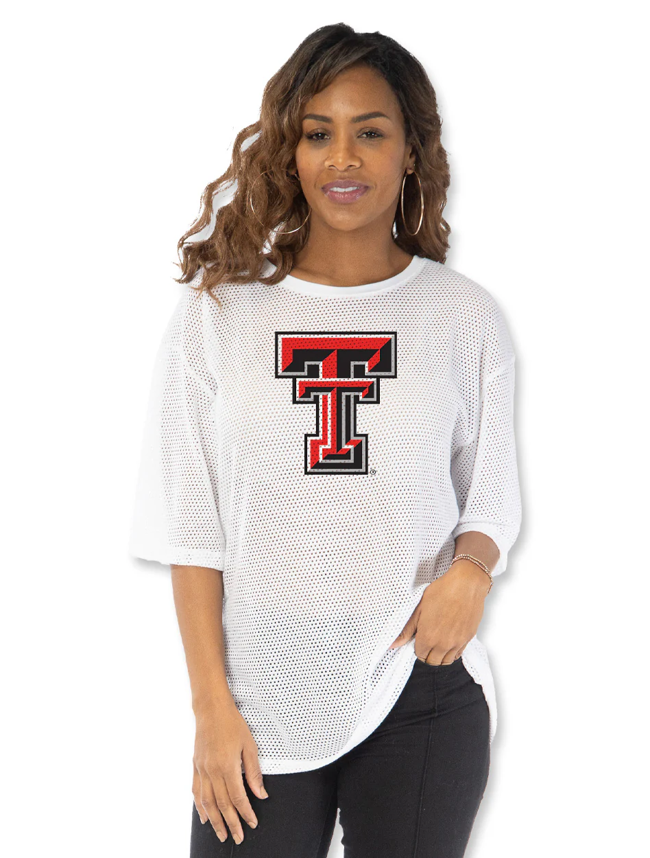 Texas Tech "Mallory" Faux Jersey Mesh Top - Image 2