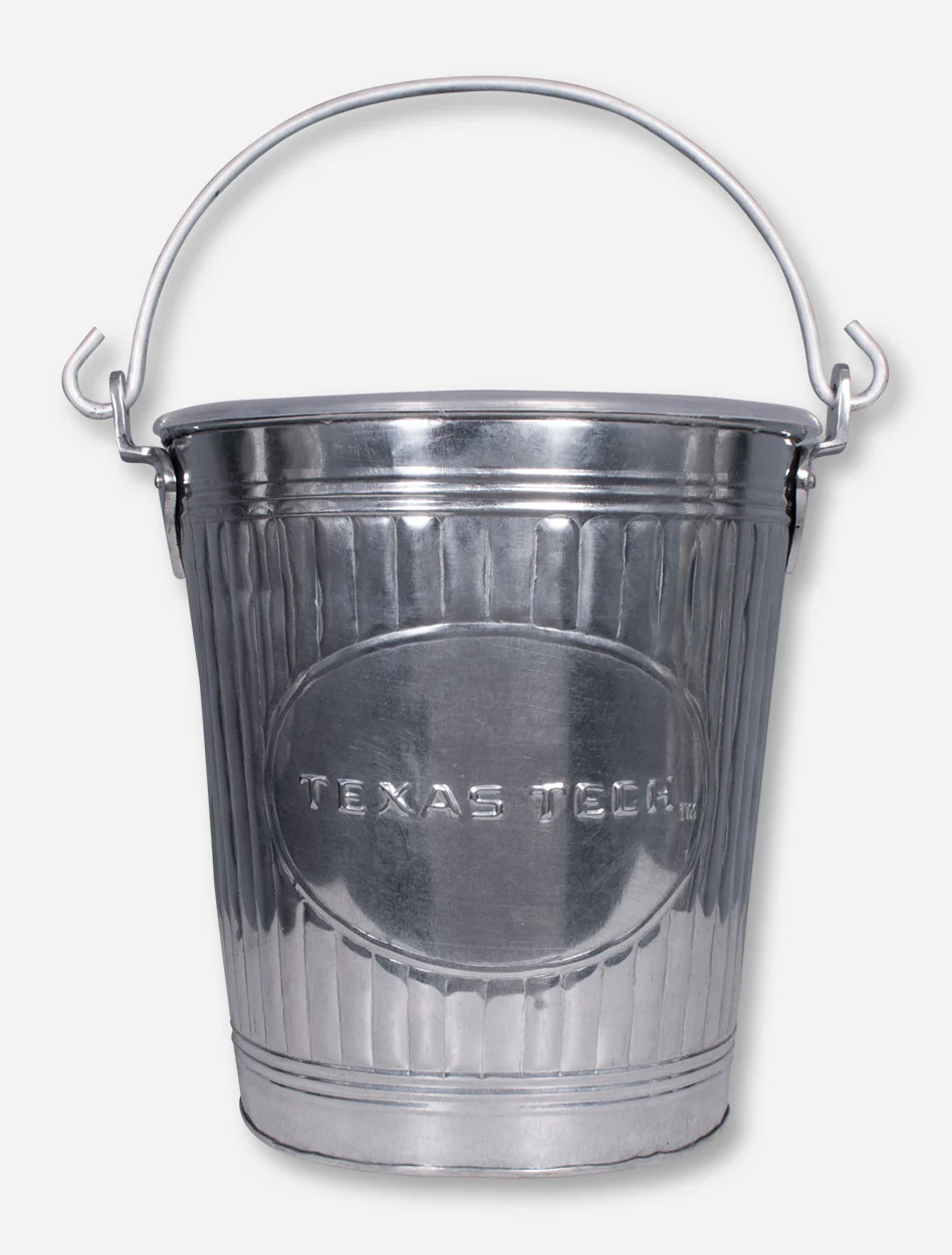 Texas Tech Metal Pail Wastebasket