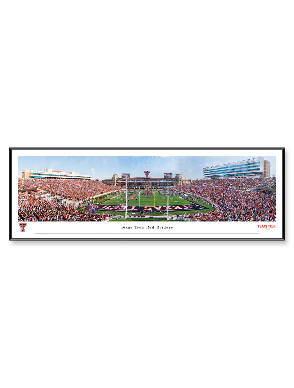 Texas Tech "New South End Zone" Panoramic Poster of Jones AT&T Stadium in Standard Frame