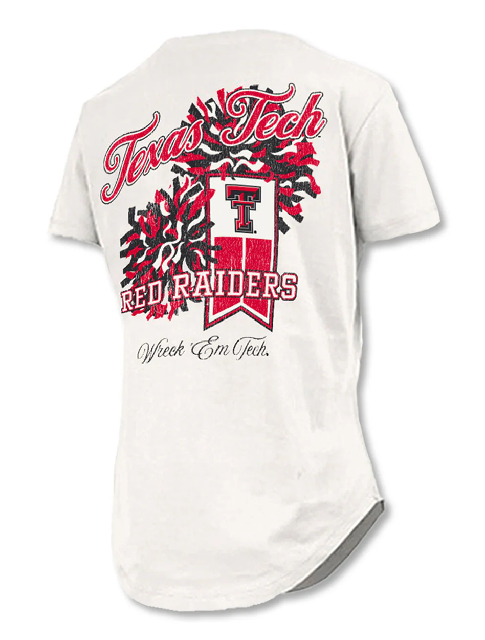 Texas Tech "POM-POM Party" Rounded Bottom T-Shirt