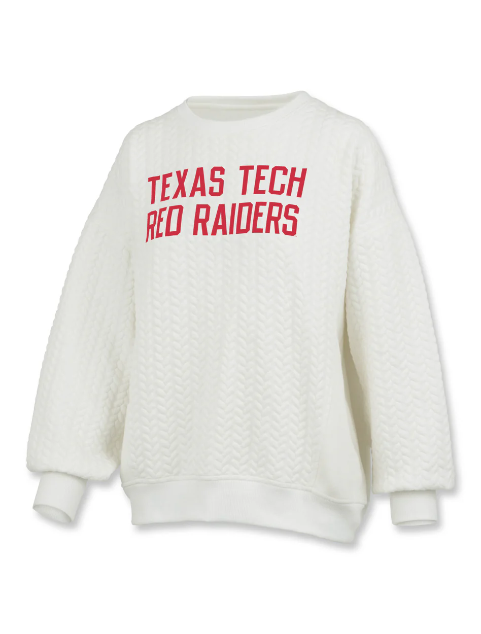 Texas Tech Press Box "Roxbury" Long Sleeve Oversized Pieced Fleece