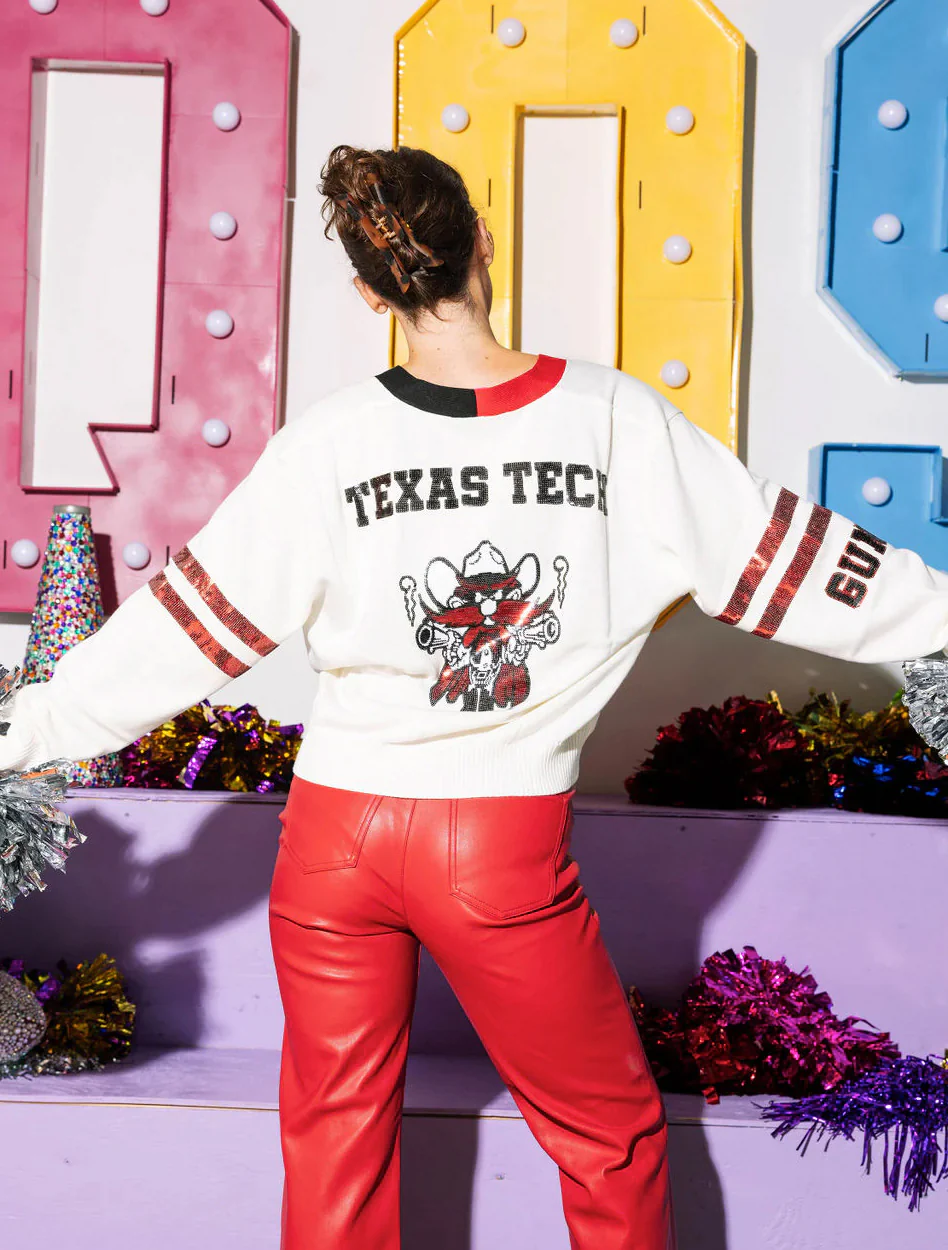 Texas Tech Queen of Sparkles Varsity Cardigan - Image 2