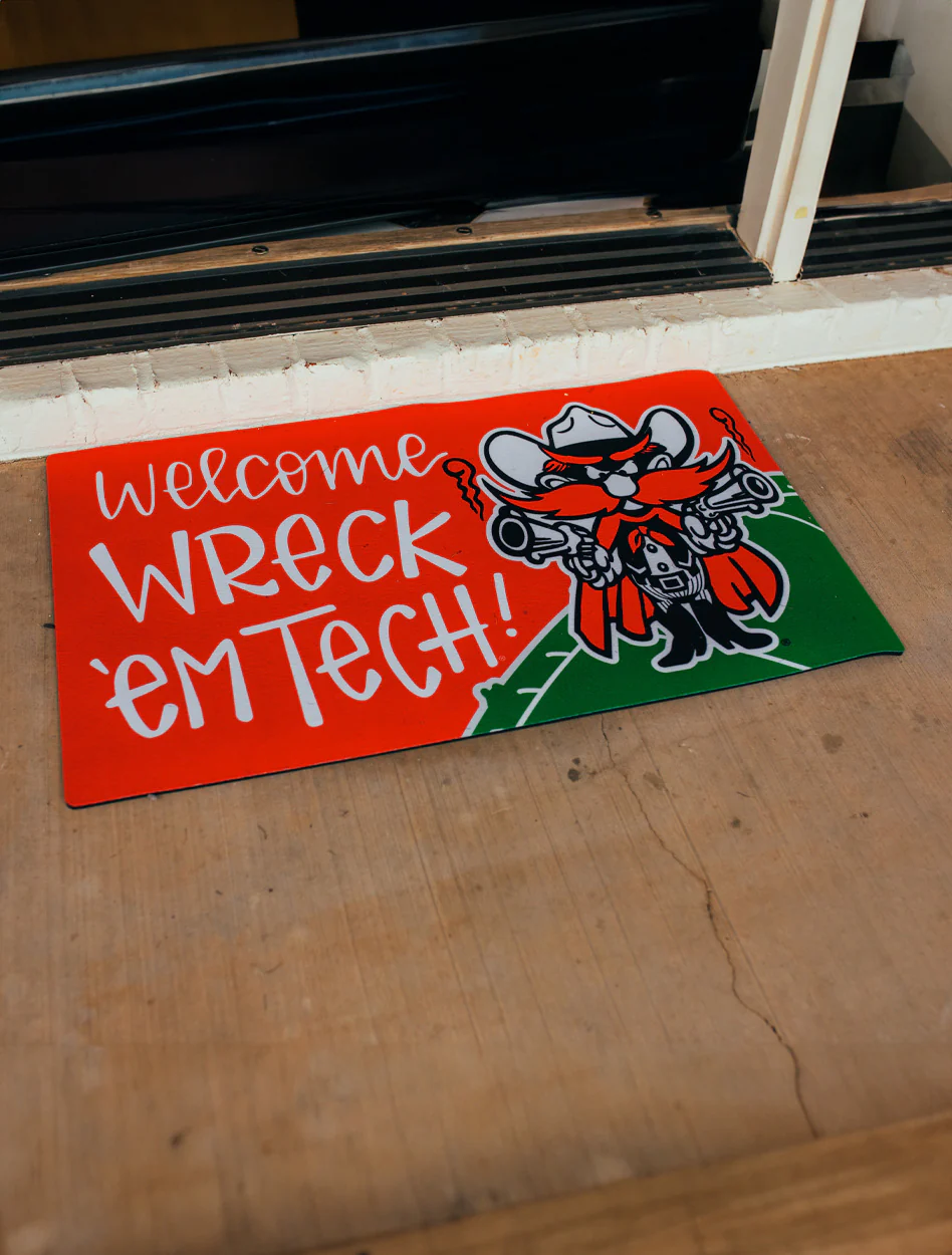 Texas Tech Raider Red "Welcome Wreck'em Tech" Door Mat - Image 2