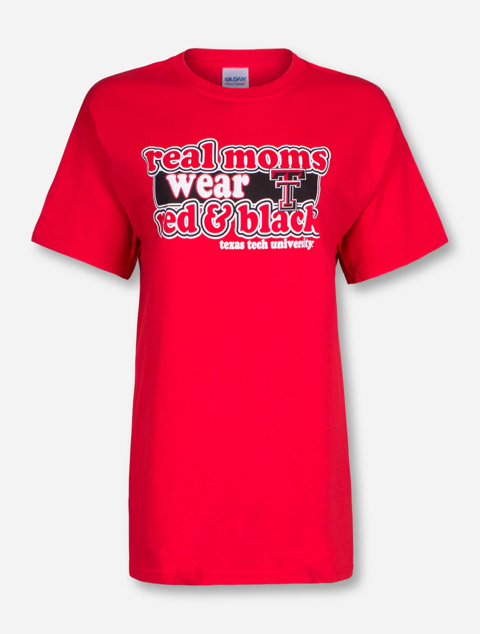 Texas Tech Real Moms Wear Red & Black on Red T-Shirt