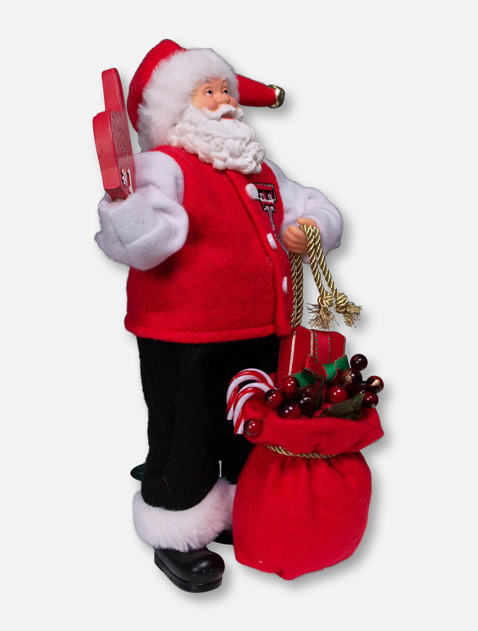 Texas Tech Red Raiders #1 Foam Finger Santa FIgurine - Image 2