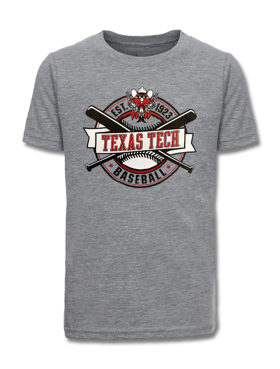 Texas Tech Red Raiders Baseball "Right Off the Bat" YOUTH T-Shirt