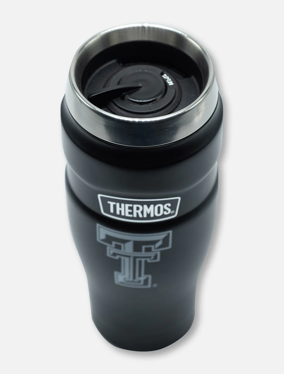 Texas Tech Red Raiders Black and White Double T Thermos King Travel Tumbler - Image 3