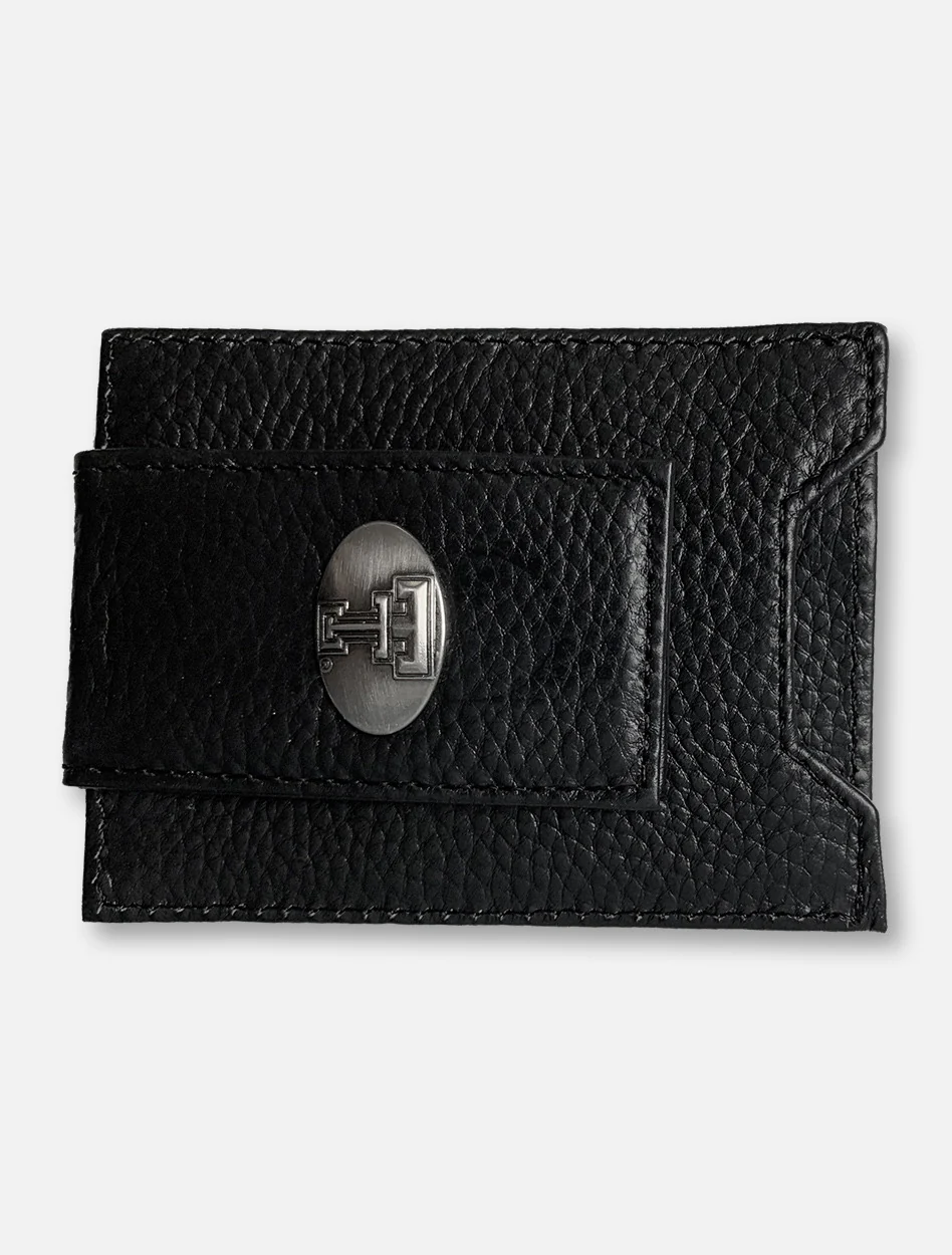 Texas Tech Red Raiders Double T  Pebble Black Front Pocket Wallet