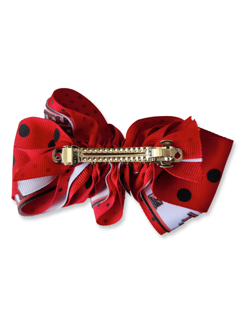 Texas Tech Red Raiders Double T Polka Dot Loop Bow - Image 2