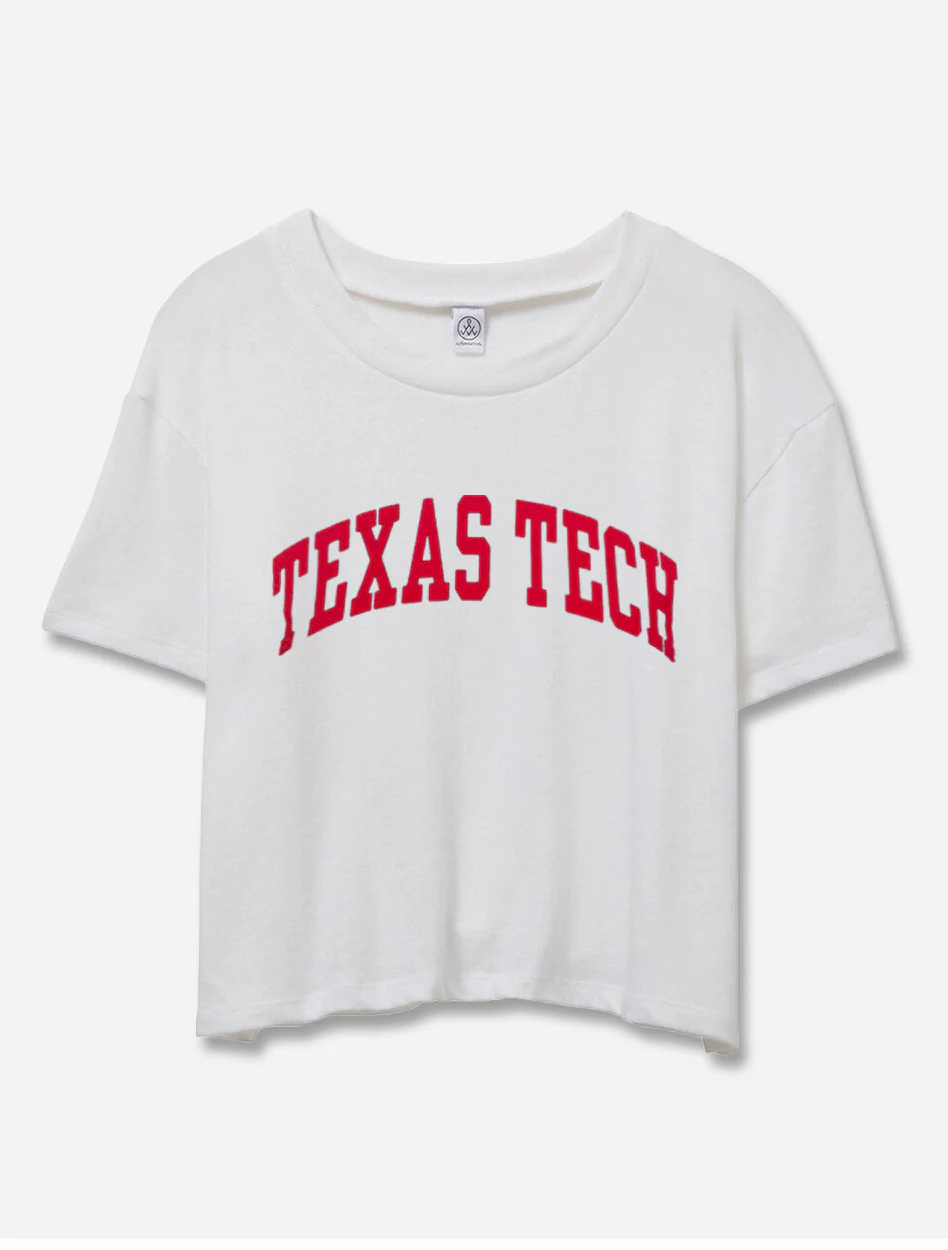 Texas Tech Red Raiders "Flocked Arch " Crop Top