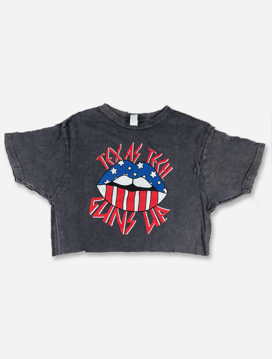 Texas Tech Red Raiders "Pigskin Kiss" Mineral Wash Crop Top