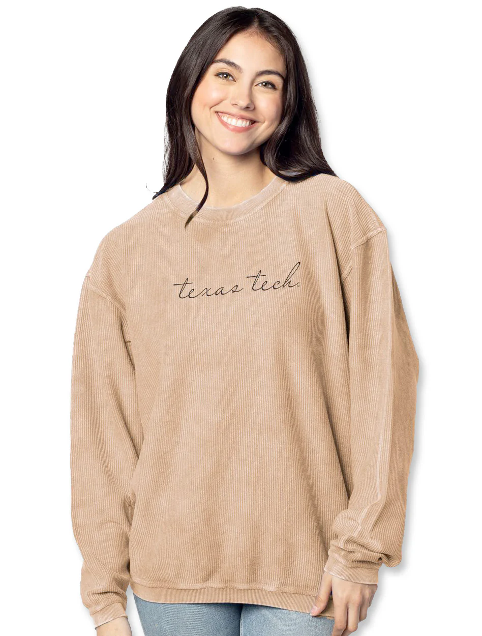 Texas Tech Red Raiders "Scripted" Corduroy Sweatshirt - Image 3