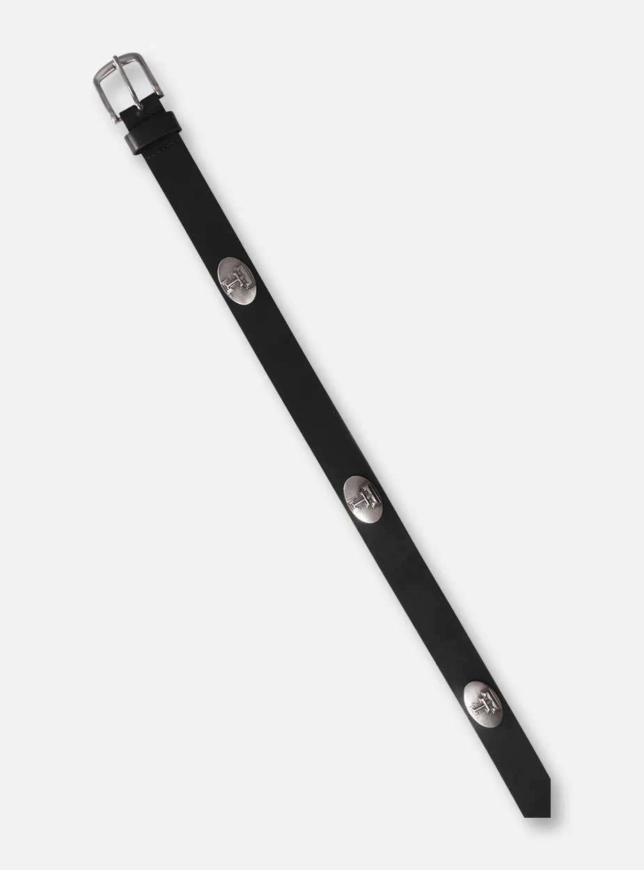 Texas Tech Red Raiders Silver Double T Conchos Leather Belt - Image 2