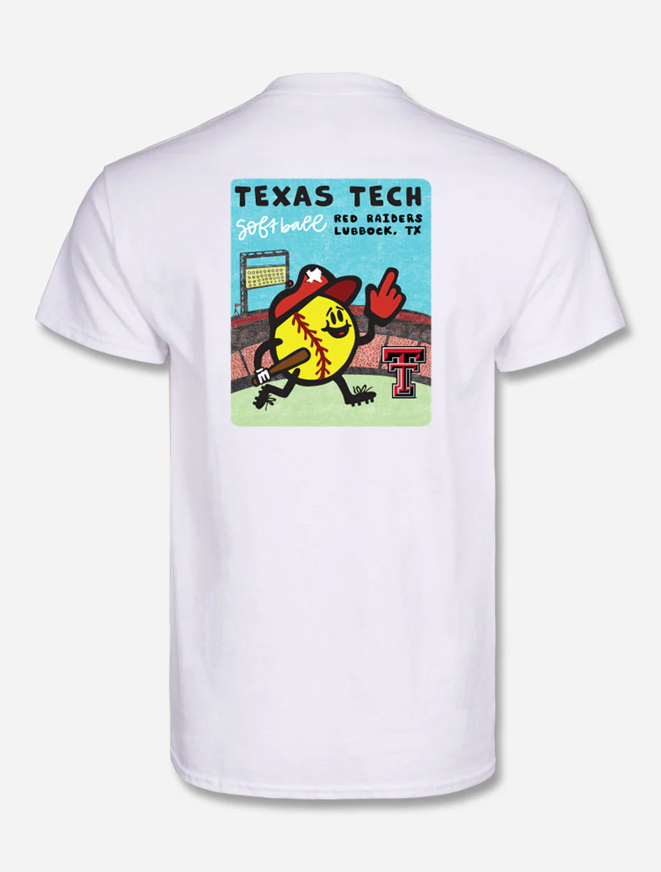 Texas Tech Red Raiders "Softball Toon Sports" White T-Shirt