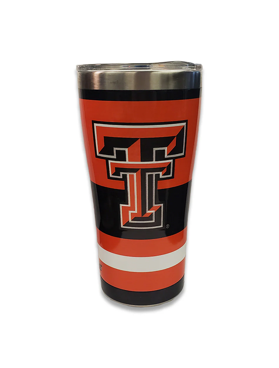 Texas Tech Red Raiders Striped 20oz Stainless Steel Travel Tumbler - Image 2